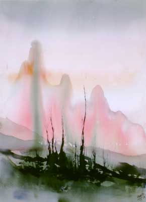 Landscape Series. Untitled 42. Large Watercolor 21.25x29