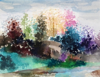Landscape Series. Untitled #28. Watercolor on paper. 11 x 8.25 inches