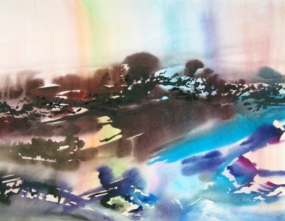 Landscape Series. Untitled #31. Watercolor on paper. 17.5 x 13.5 inches