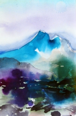 Landscape Series. Untitled #5. Watercolor on paper. 6.5 x 9.75 inches