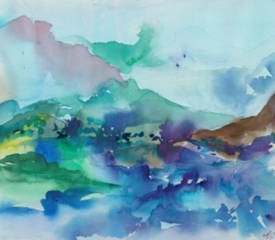 Landscape Series. Untitled #3. Watercolor on paper. 12.5 x 10.75 inches