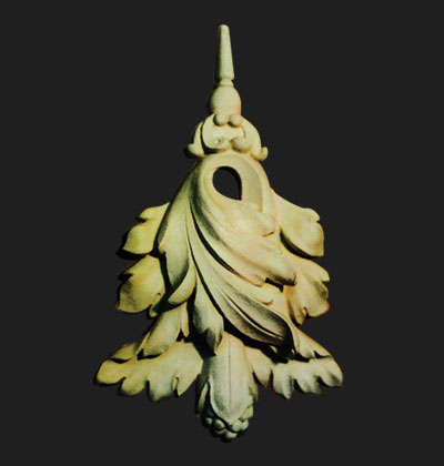 Acanthus leaf. Design for crown molding. Clay. 5 inches wide x 12 inches high