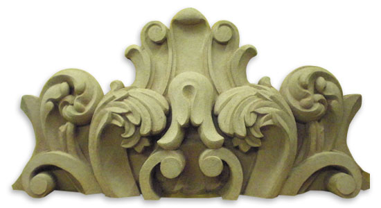 Cartouche. Design for molding. Oil based Clay. 4 ft. wide x 2 ft. high x 9 inches